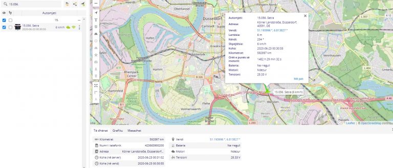 Parametrat e GPS Motori, tensioni, shpejtesia